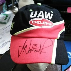 Vintage NASCAR hat/UAW Delphi #25 Autographed By Joe Nemechek #25